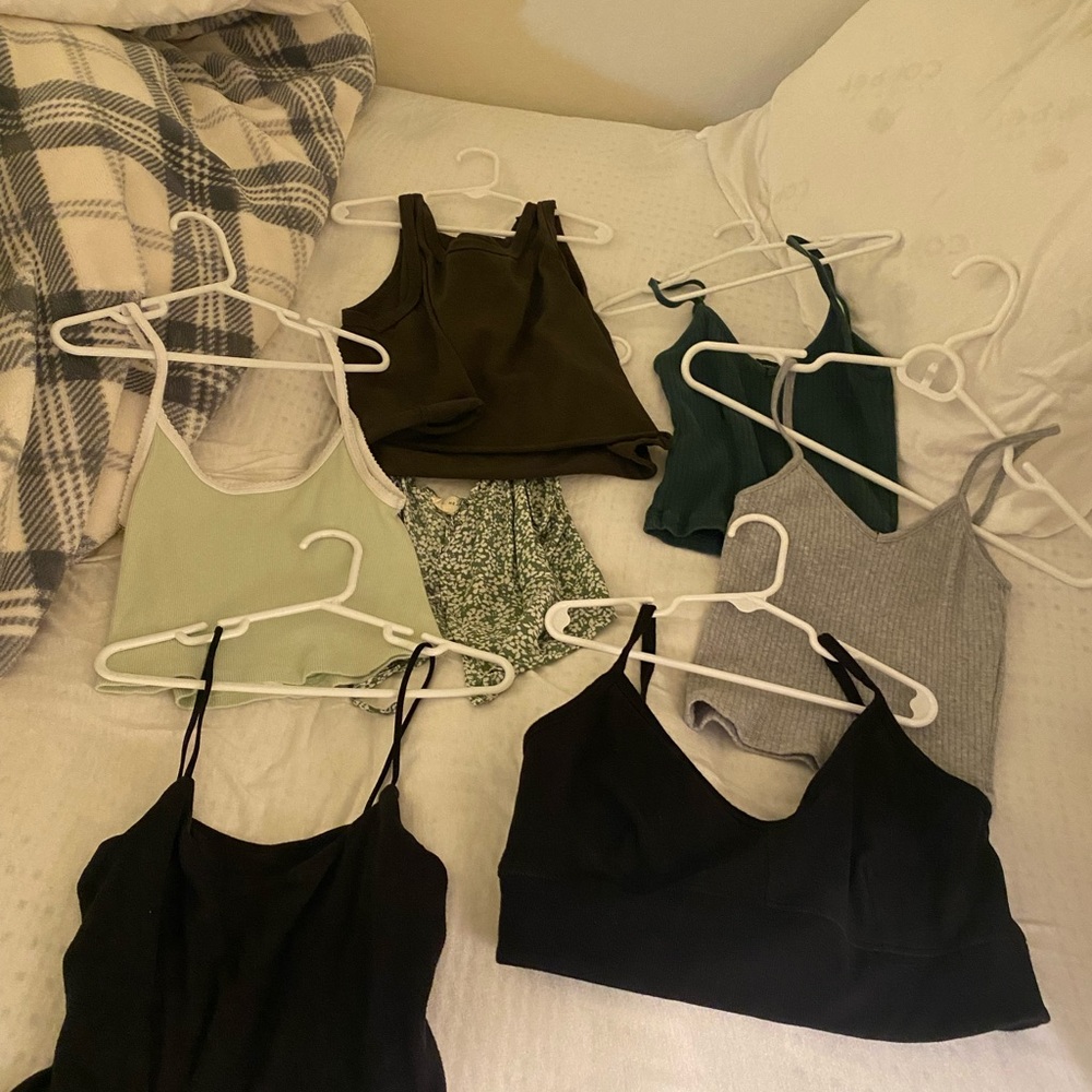 Brandy Melville, free people, and pacsun tanks